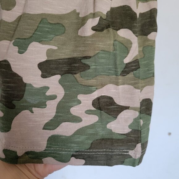 NEW Nordstrom Susina Army Green Military Camo Cotton Short Sleeve Tee Shirt Sm - Picture 7 of 14